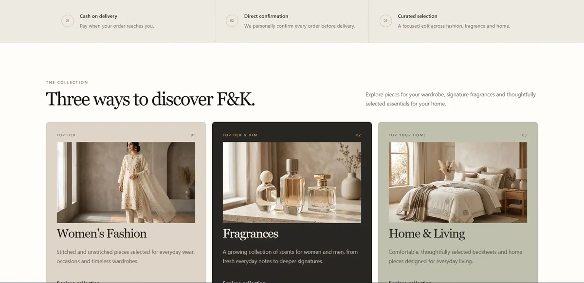 Farhana and Kulsoom Boutique website